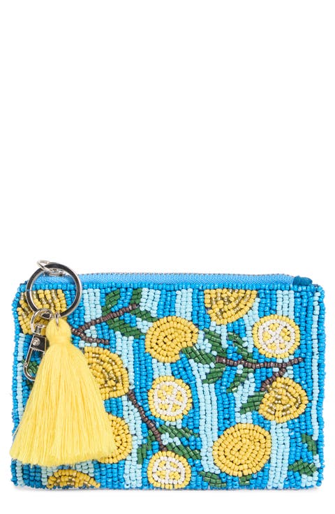 Lemon Beaded Coin Purse