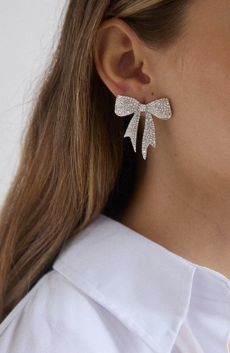 BaubleBar Take a Bow Earrings, Alternate, color, Clear