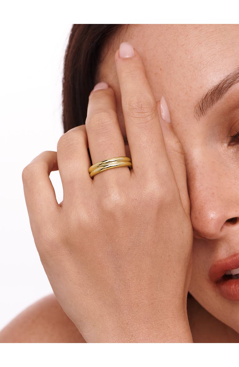 DEVATA Lined Band Ring in Gold Plated Sterling Silver, Alternate, color, Yellow Gold