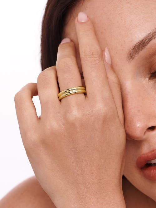 Devata Lined Band Ring In Gold