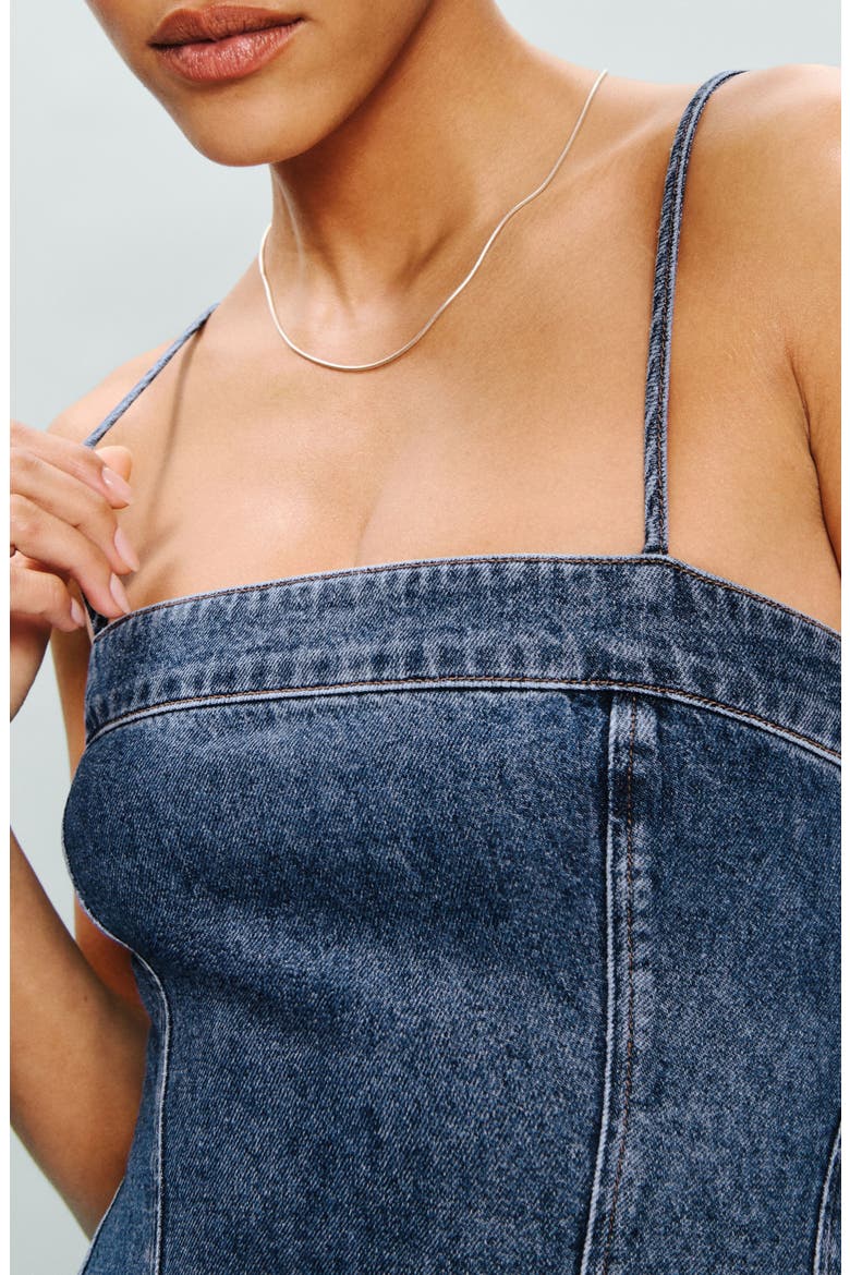 Elma Sleeveless Denim Minidress, Alternate, color, MONTEREY