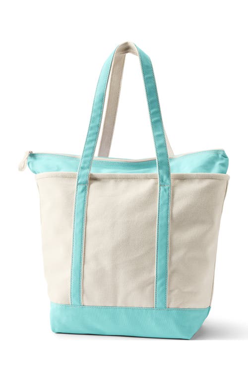 LANDS' END LANDS' END ZIP TOP LONG HANDLE CANVAS TOTE BAG 