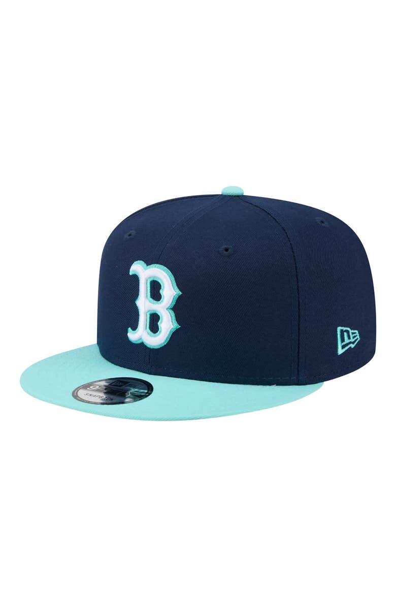 New Era Men's New Era Navy/Turquoise Boston Red Sox Two-Tone Color Pack 9FIFTY Snapback Hat, Main, color, Navy