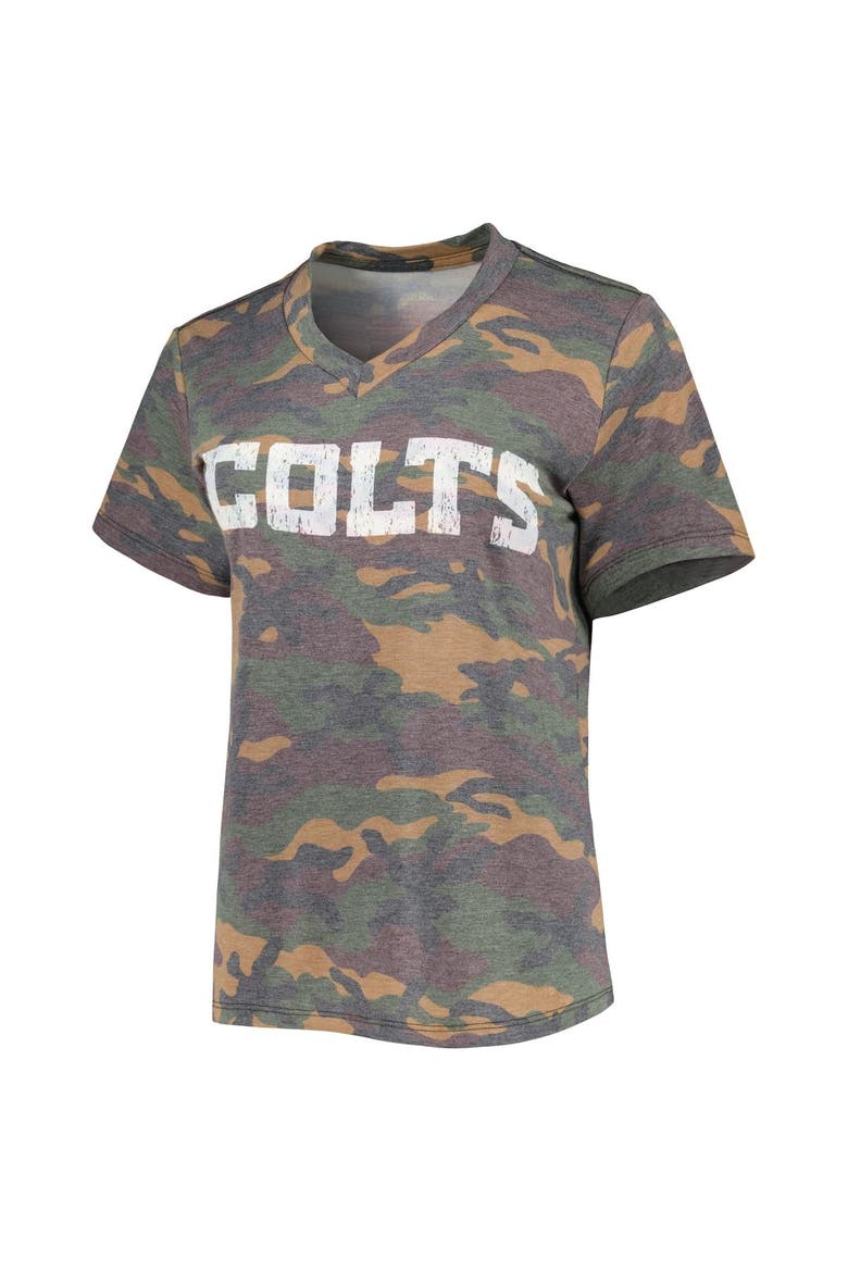 Women's Majestic Threads Jonathan Taylor Camo Indianapolis Colts Name & Number V-Neck Tri-Blend T-Shirt, Alternate, color, Camo