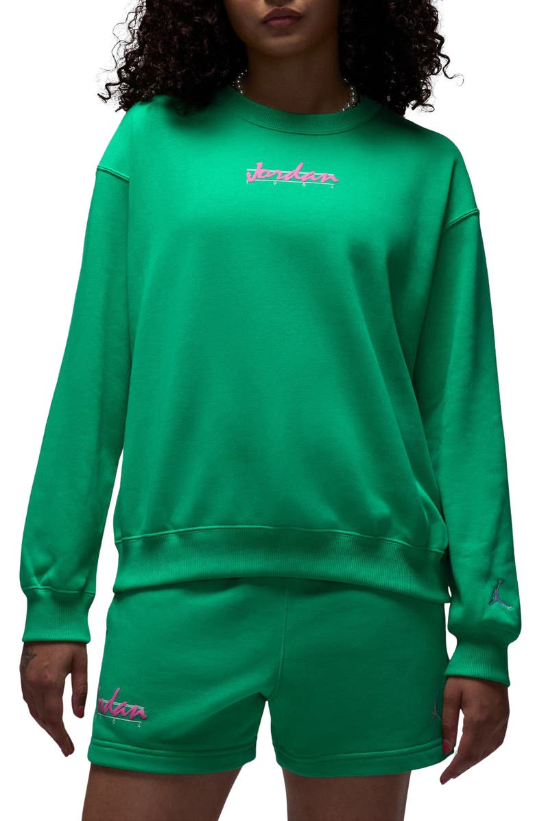 Jordan Brooklyn Oversize Fleece Crewneck Sweatshirt, Main, color, 