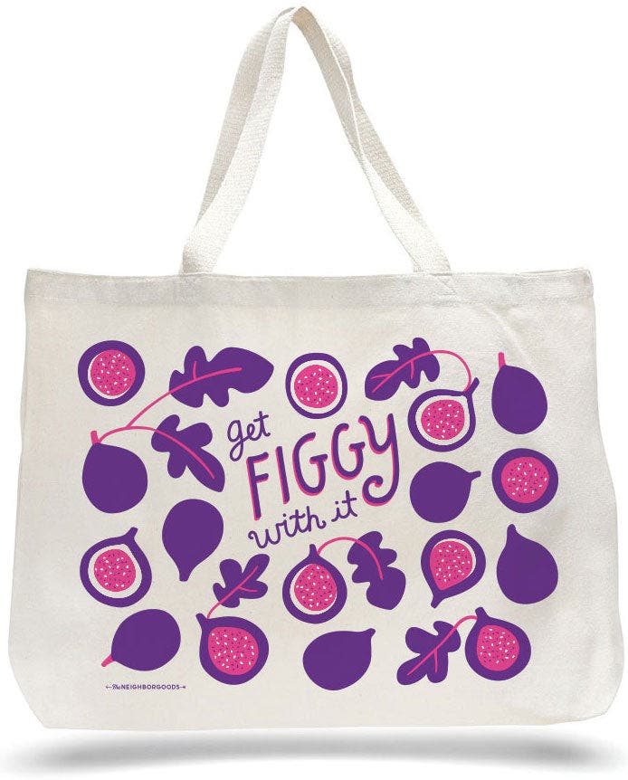 The Neighborgoods Fig Candle & Tote Gift Set, Alternate, color, Purple