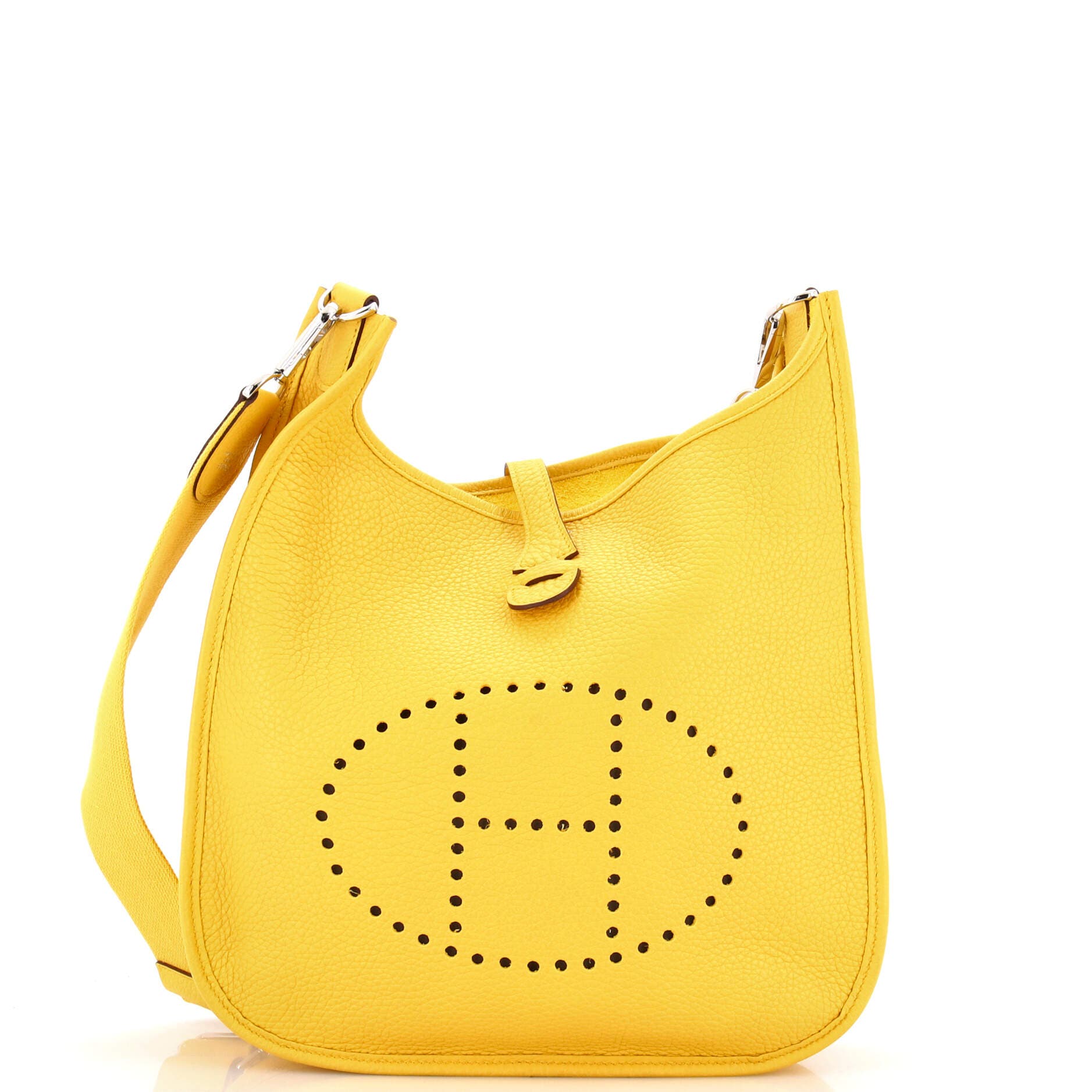 Pre-Owned Hermes Evelyne Bag Gen III Clemence PM, Main, color, Sun