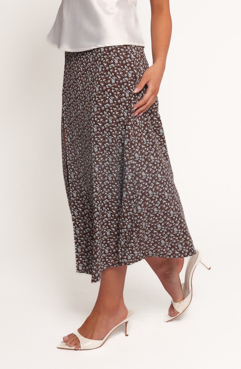 Petal & Pup Willow Floral Midi Skirt, Alternate, color, Brown Blue Floral