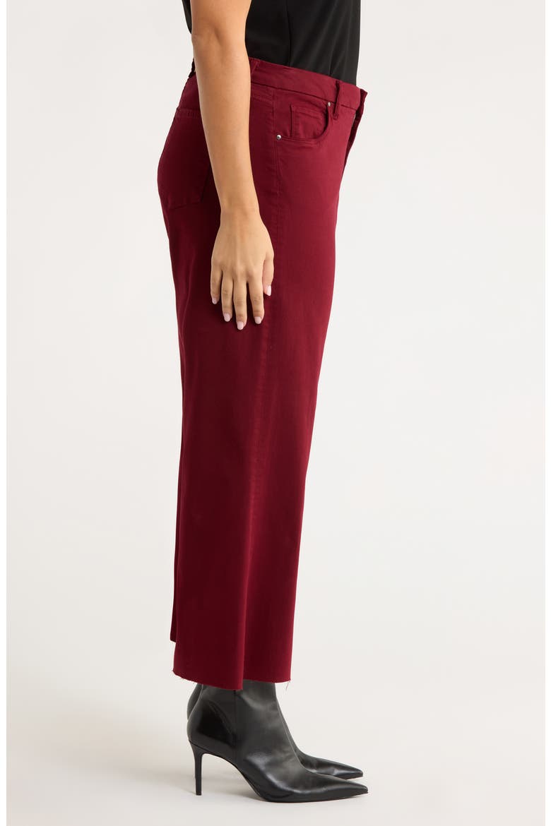 Meg Fab Ab Raw Hem High Waist Ankle Wide Leg Jeans, Alternate, color, MAROON
