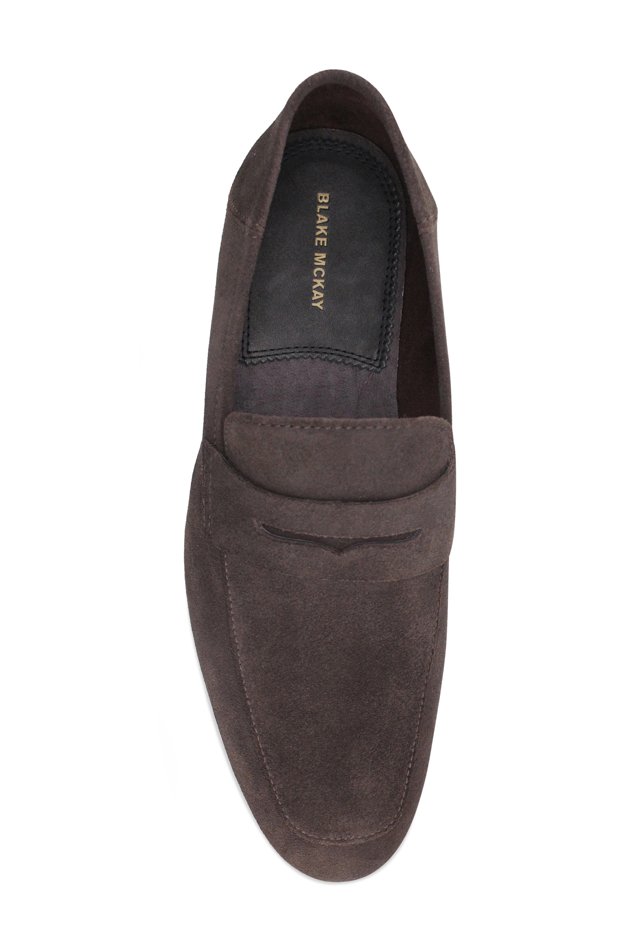 Sawyer Penny Loafer, Alternate, color, BROWN SUEDE