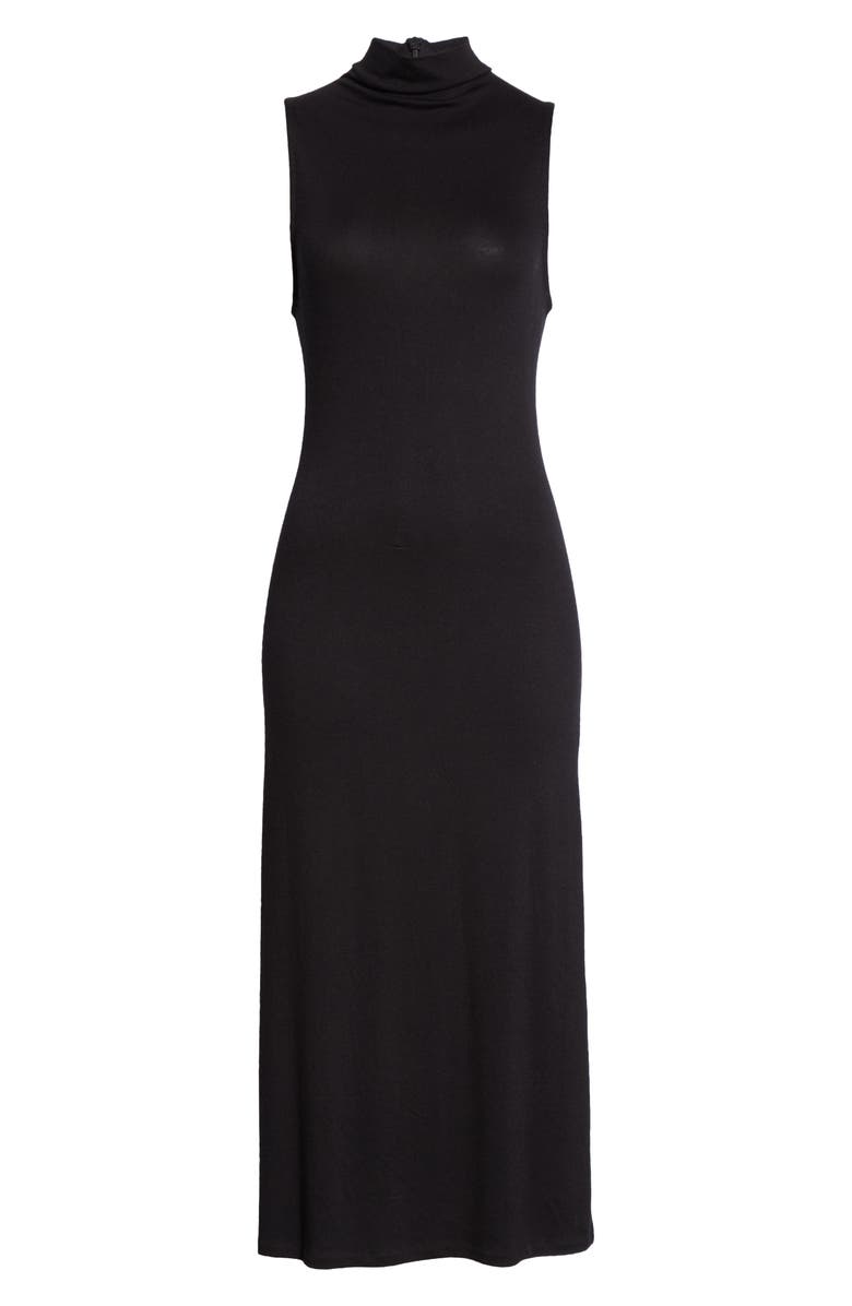 Vince Mock Neck Sleeveless Midi Dress, Alternate, color, 