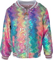 Lola + The Boys Kaleidoscope Sequin Bomber