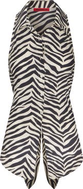 SIMONMILLER Solid Loch Sleeveless Poplin Button Up