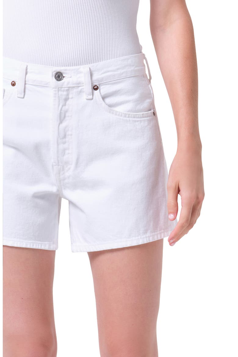 Parker High Waist Relaxed Long Denim Shorts, Alternate, color, MARSHMALLOW (CLEAN WHITE)