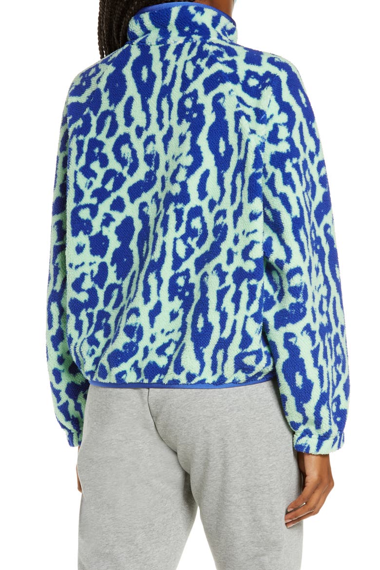 Sportswear Animal Print Fleece Jacket, Alternate, color, ASTRONOMY BLUE/ WHITE