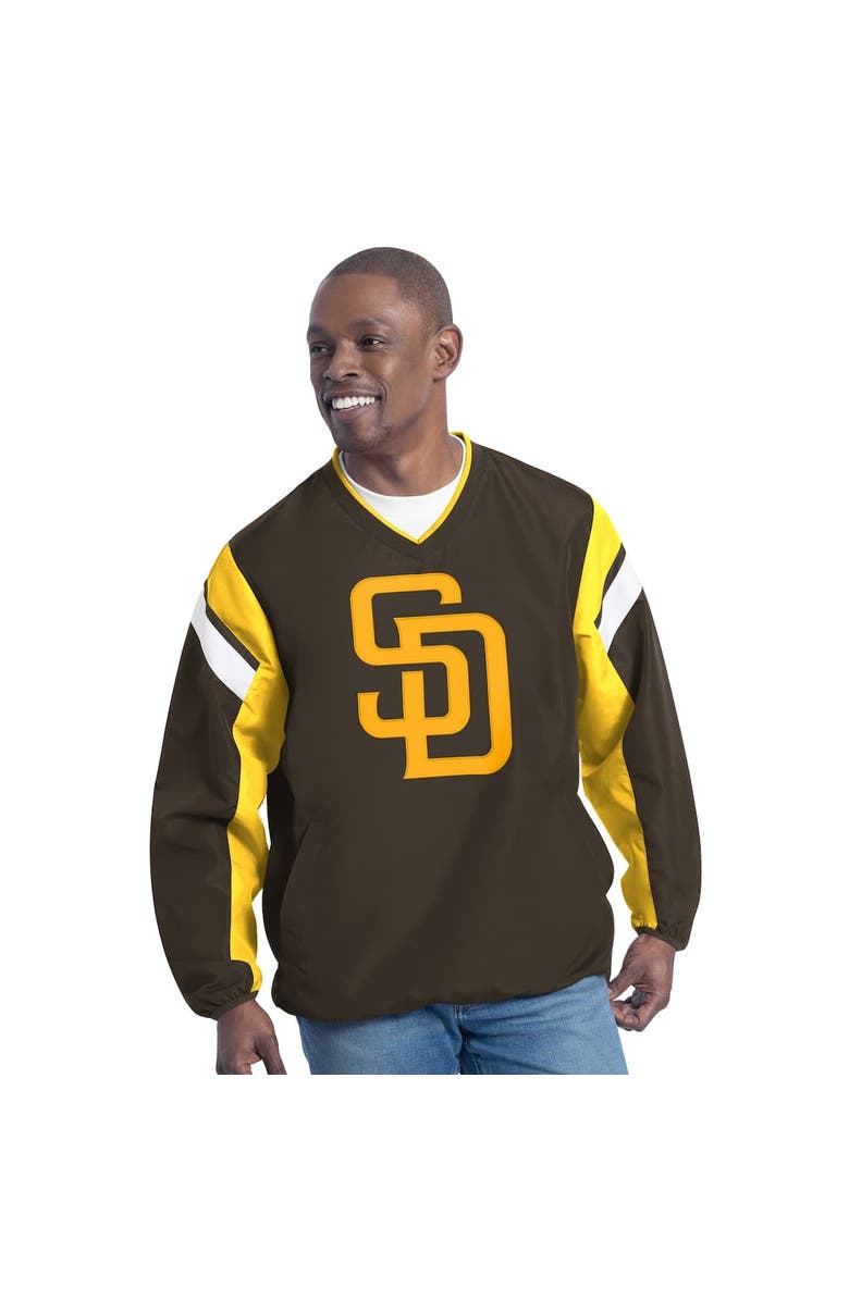G-III SPORTS BY CARL BANKS Men's G-III Sports by Carl Banks Brown San Diego Padres Double Coverage V-Neck Pullover, Main, color, Brown