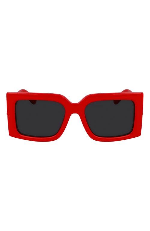 Ferragamo Prisma 55mm Modified Rectangular Sunglasses In Red