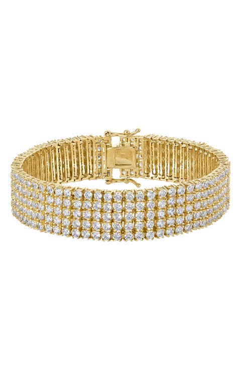 Cubic Zirconia Stacked Tennis Bracelet