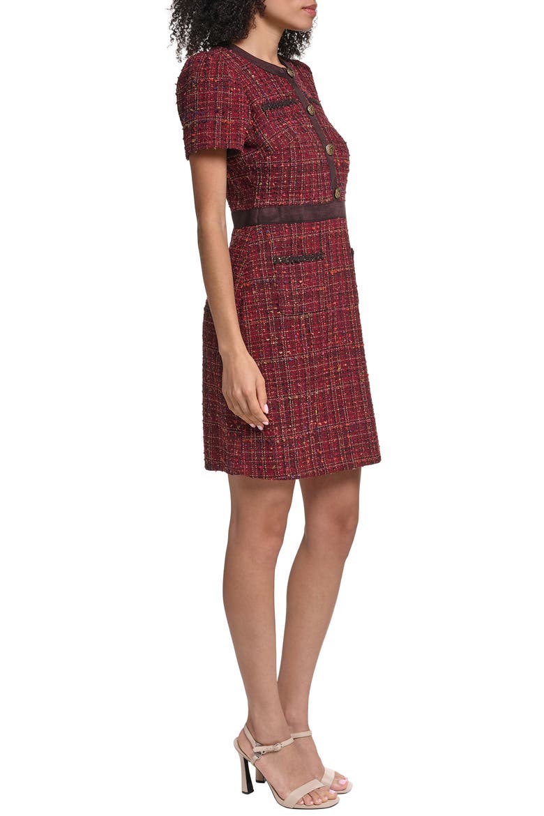 Tweed Sheath Minidress, Alternate, color, ESPRESSO MULTI