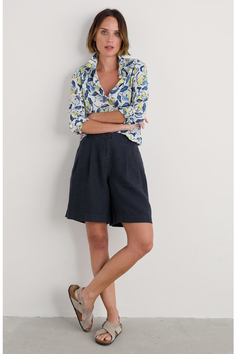 Larissa Floral Organic Cotton Button-Up Shirt, Alternate, color, SKETCHBOOK POPPIES CHALK