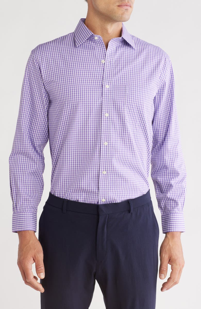 Brooks Brothers Regular Fit Check Non-Iron Dress Shirt, Main, color, 