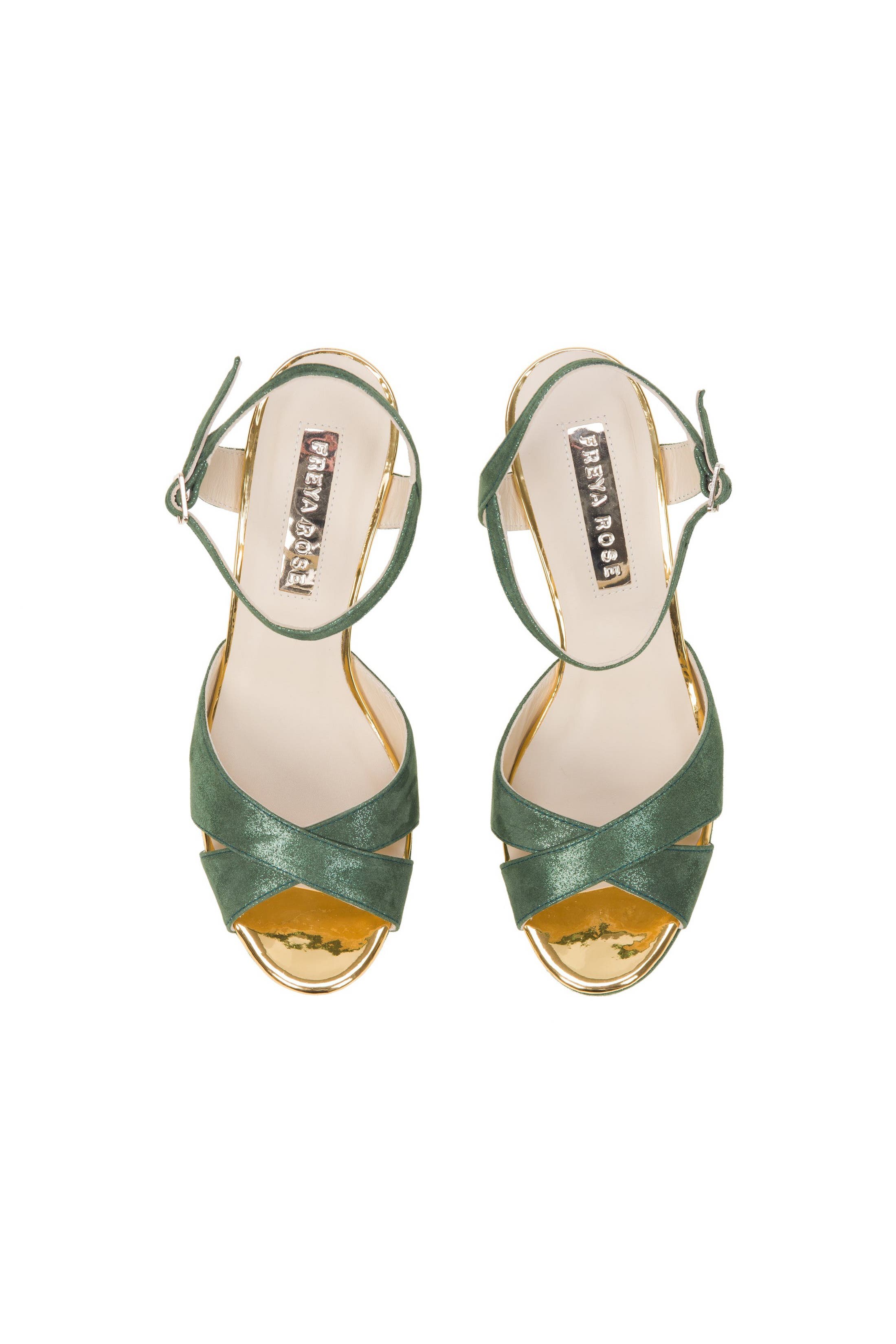 Freya Rose Zahra Verde Ankle Strap Pearl Heel Sandal, Alternate, color, Green