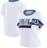 WEAR by Erin Andrews Women's WEAR by Erin Andrews White Indianapolis Colts Cropped Center Stripe Dolman T-Shirt