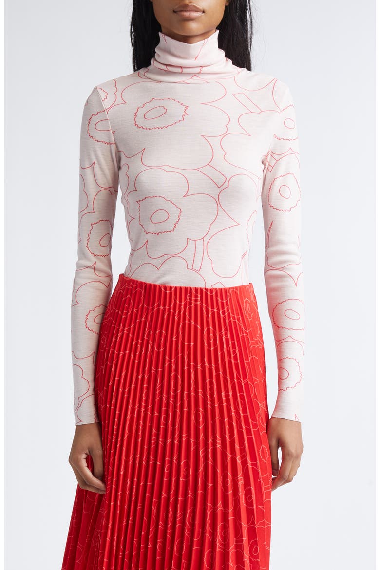 Vilina Piirto Mock Wool Neck Top, Main, color, LIGHT PINK RED