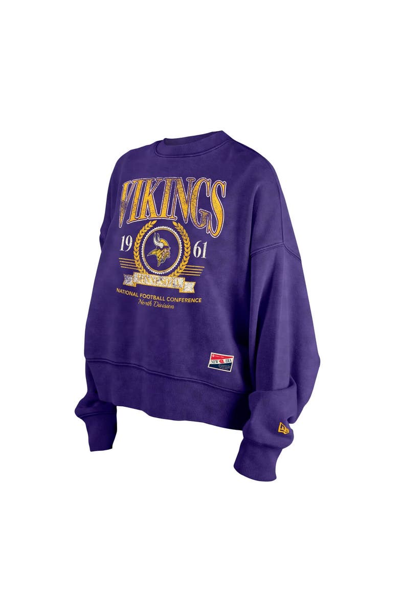 New Era Women's New Era Purple Minnesota Vikings Throwback Boxy Sweatshirt, Alternate, color,