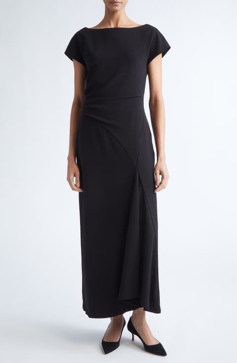 Cascade Stretch Crepe Dress