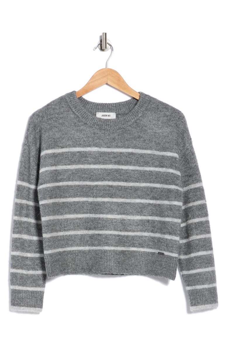 JASON WU Stripe Sweater, Alternate, color, Medium Grey Heather