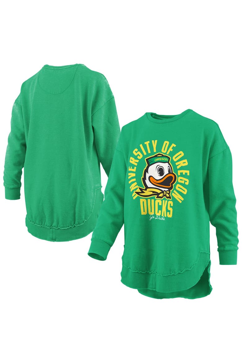 Women's Pressbox  Green Oregon Ducks Blitz Crewneck Sweatshirt, Main, color, Green