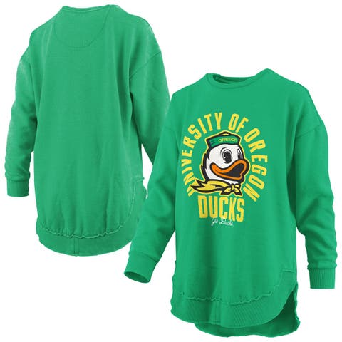 Women's Pressbox  Green Oregon Ducks Blitz Crewneck Sweatshirt