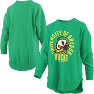PRESSBOX Women's Pressbox Green Oregon Ducks Blitz Crewneck Sweatshirt