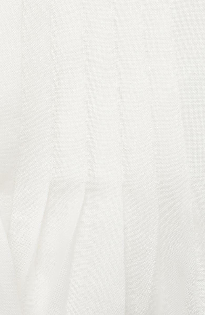 MANGO Pleated Ramie Midi Skirt, Alternate, color, White