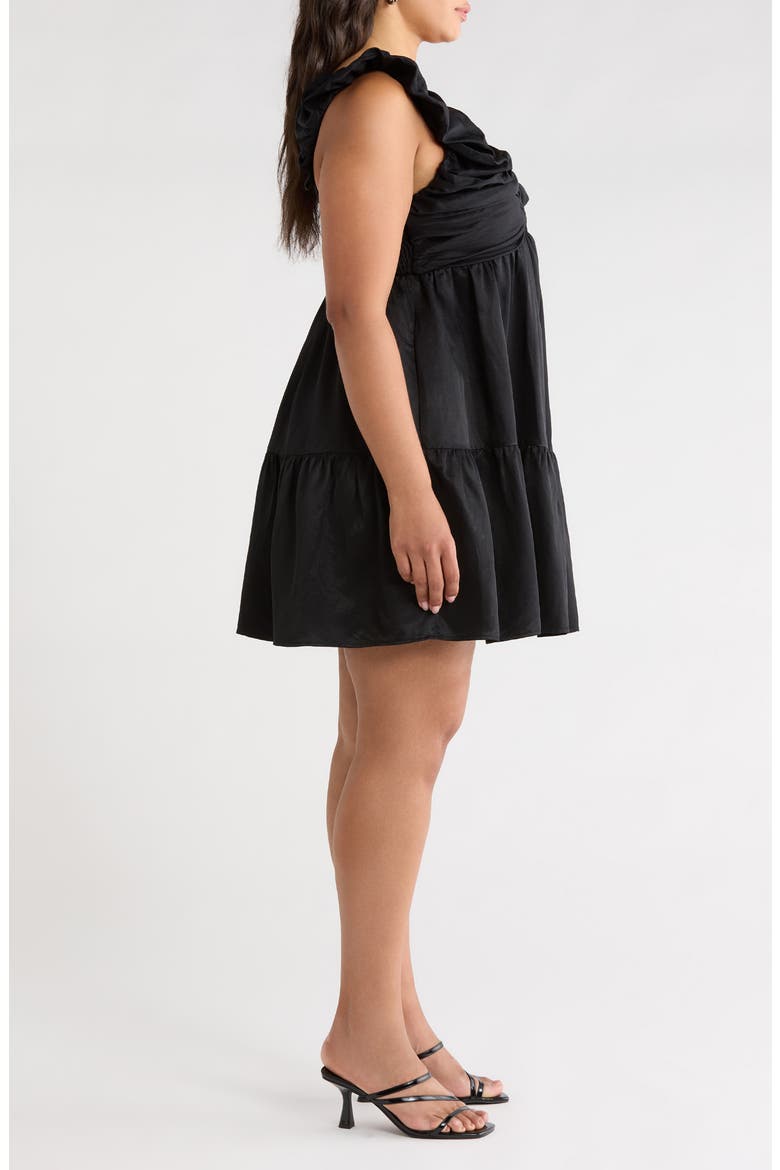 Tiered Minidress, Alternate, color, BLACK