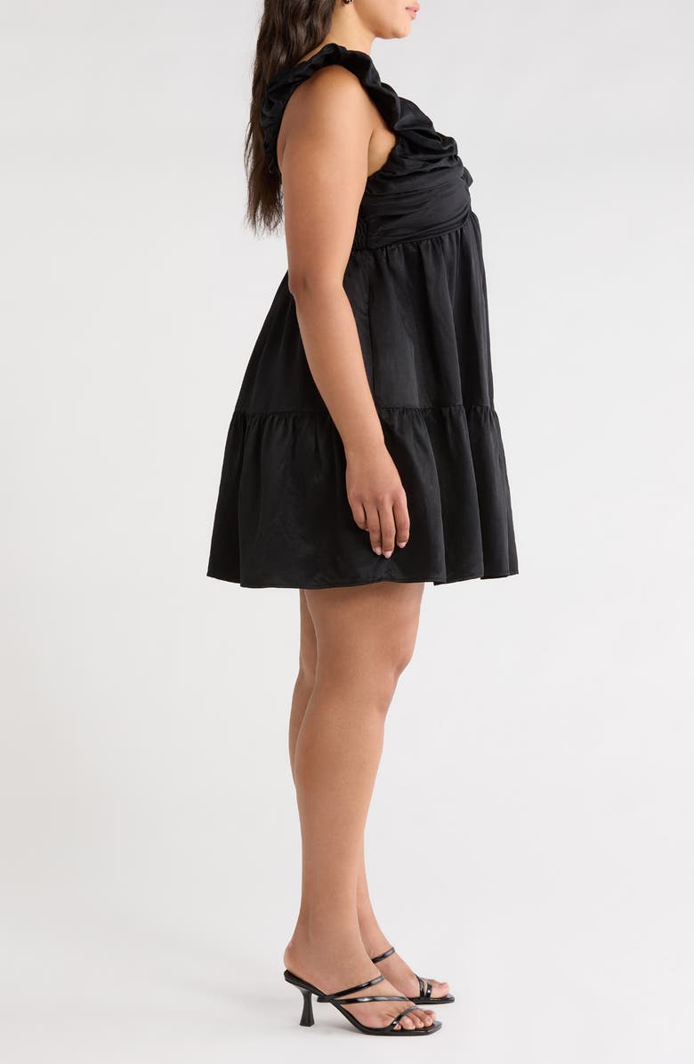 Chelsea28 Tiered Minidress, Alternate, color, Black