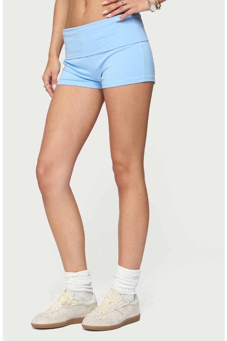 Meg Foldover Shorts, Alternate, color, BLUE
