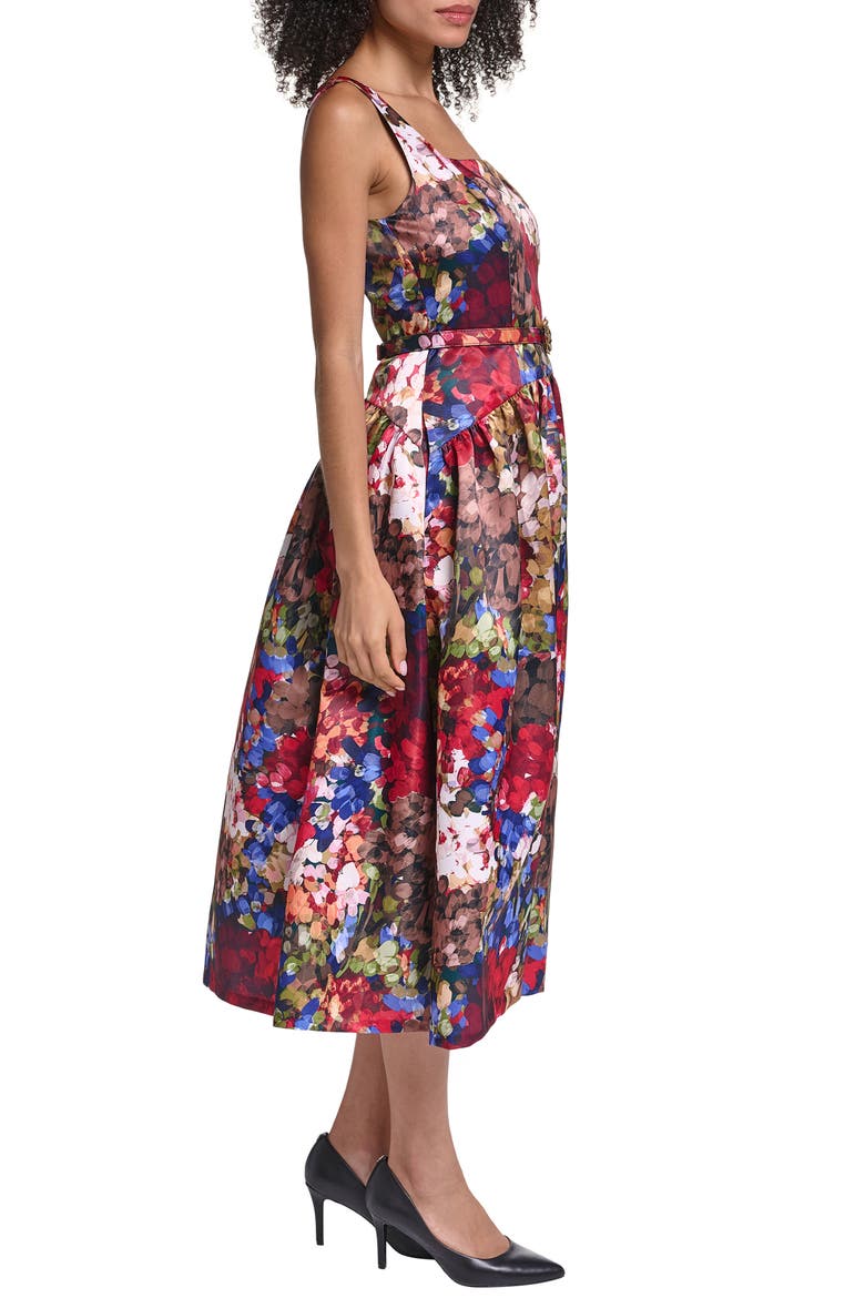 Print Drop Waist Sleeveless Midi Dress, Alternate, color, PORT VINE MULTI