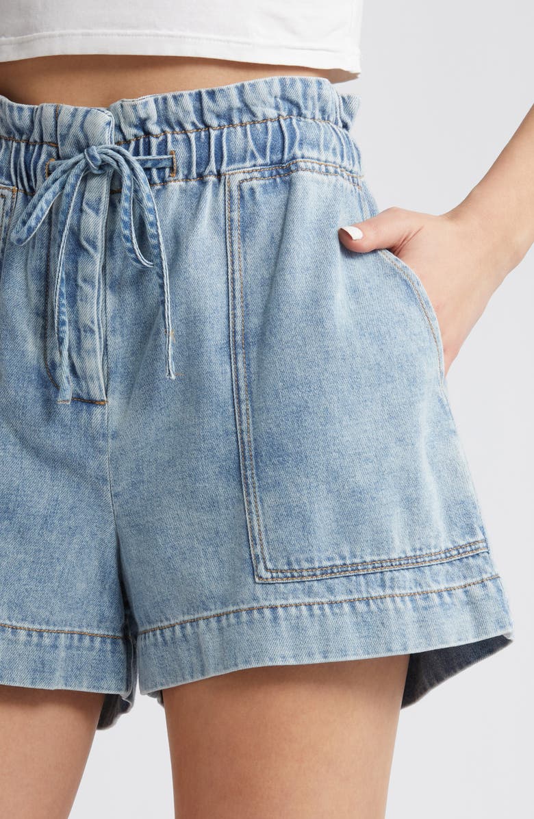 Rails Foster Paperbag Denim Shorts, Alternate, color, Faded Indigo