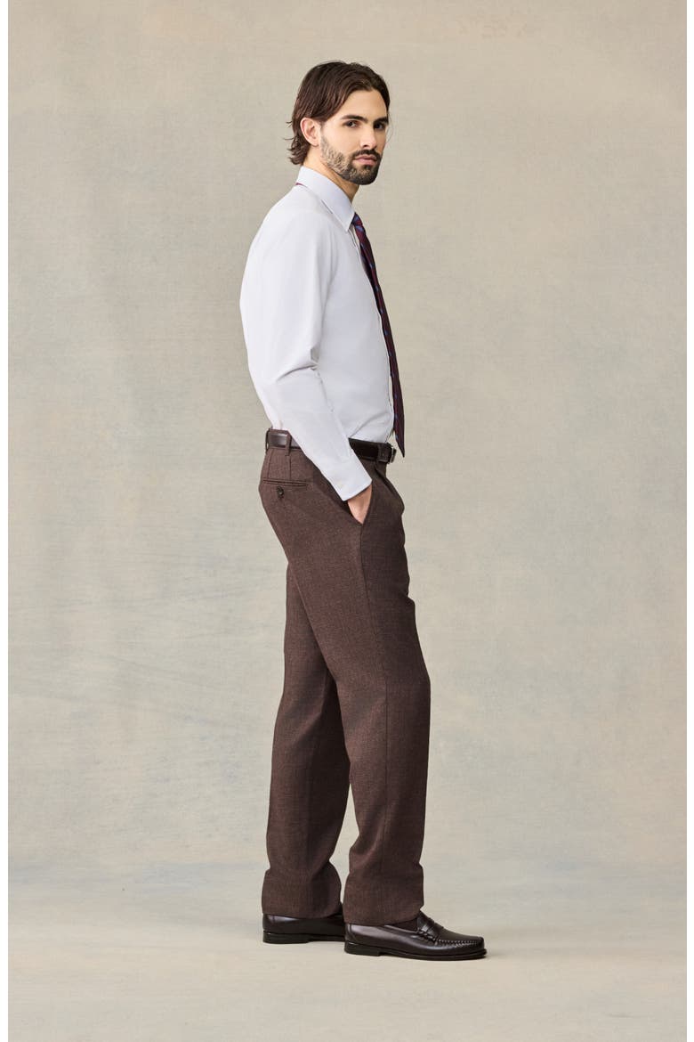 Puppytooth Wool Suit Pants, Alternate, color, Brown Puppytooth