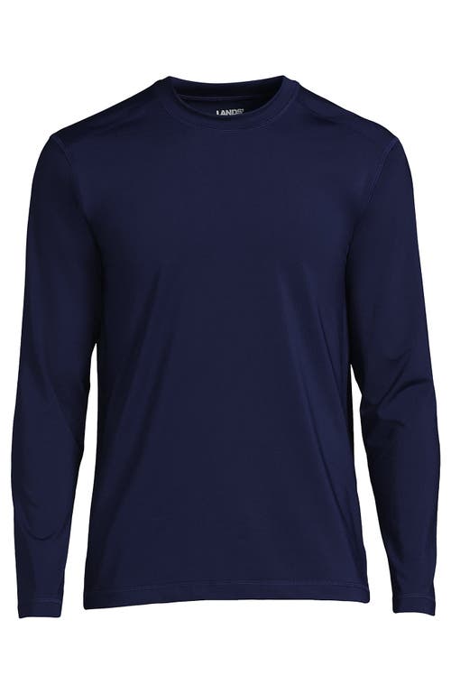 Lands' End Super-t Long Sleeve T-shirt With Pocket In Blue