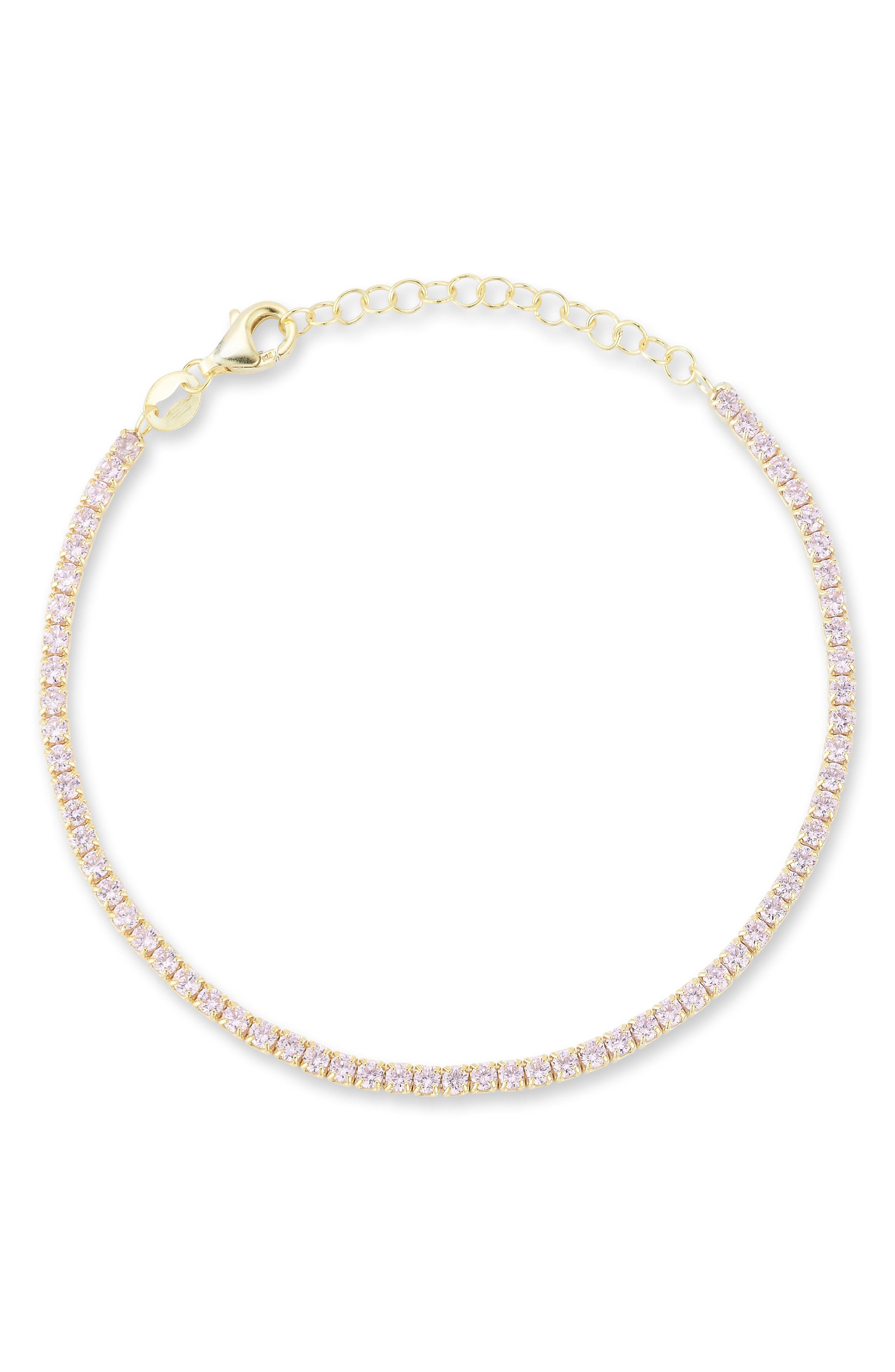 14k Gold Plated Stone Tennis Bracelet