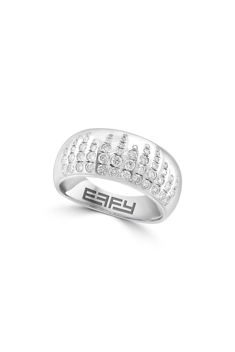 Sterling Silver Graduated Diamond Ring - 0.61ct., Main, color, SILVER
