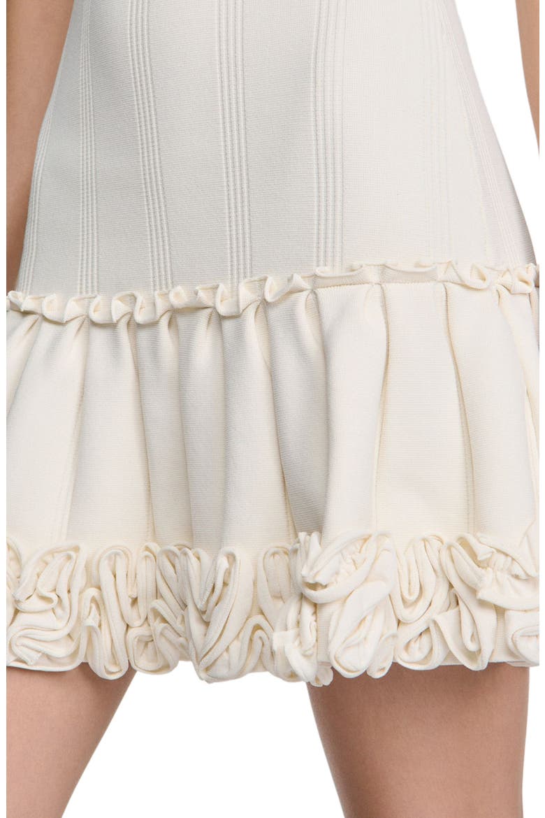 Floral knit short dress, Alternate, color, Ecru