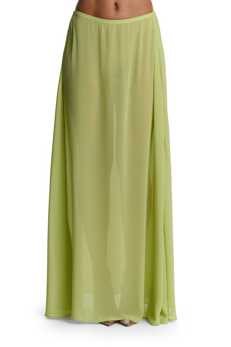 Chiffon A-Line Maxi Skirt, Main, color, CHARTREUSE