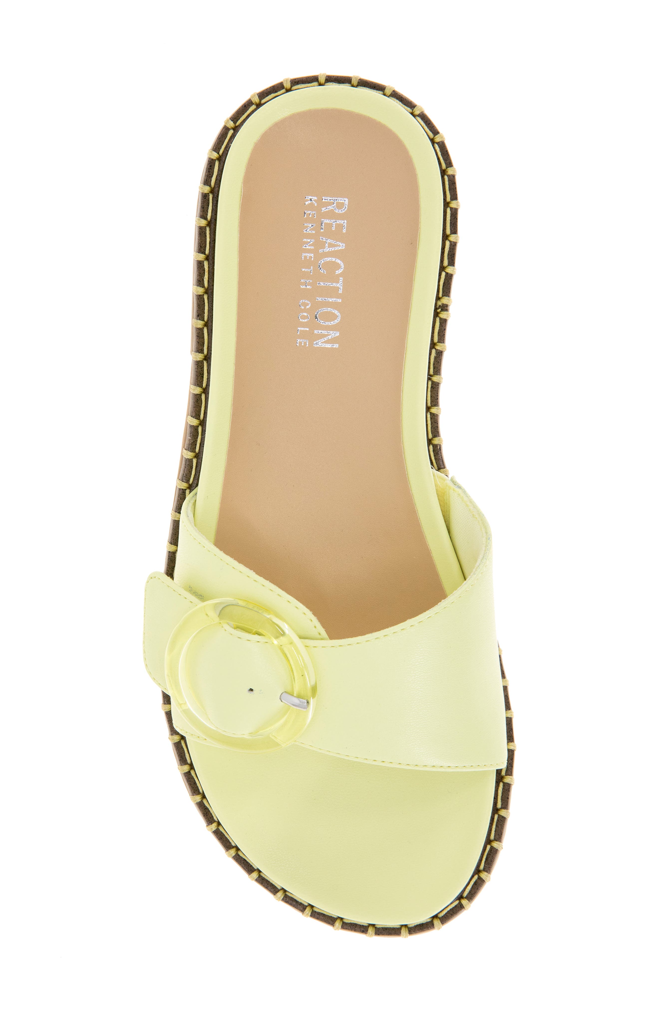 Syrena Buckle Slide Sandal, Alternate, color, LIME ZEST