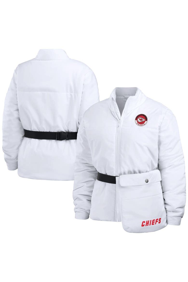 Women's WEAR by Erin Andrews  White Kansas City Chiefs Packaway Full-Zip Puffer Jacket, Main, color, White