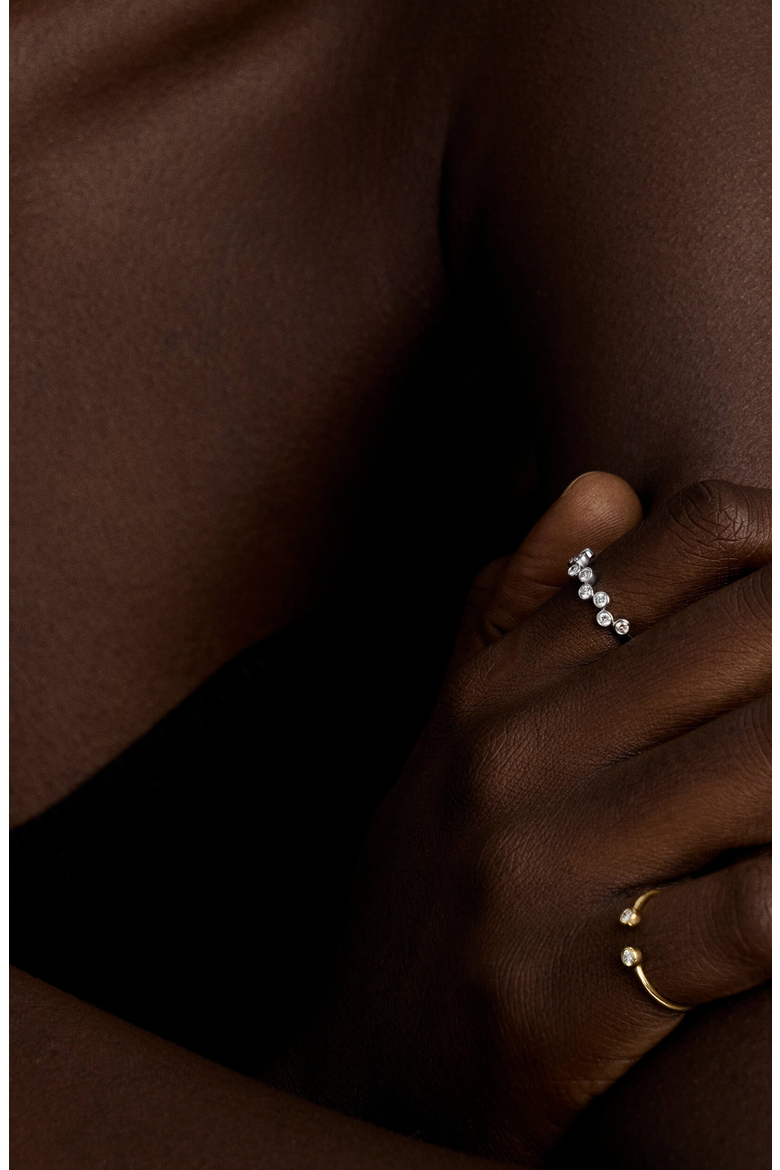 Ziggy Ring, Alternate, color, Gold Diamond, Gold Emerald