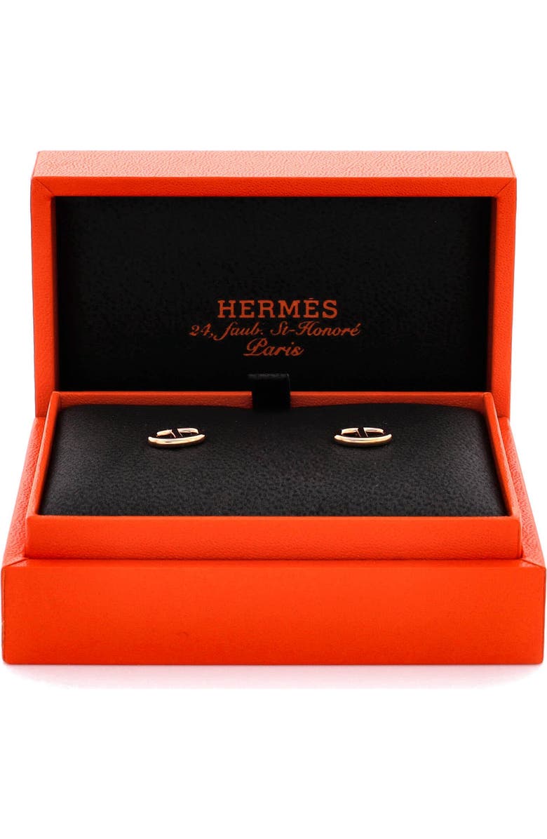 Pre-Owned Hermes Farandole Stud Earrings 18K Rose Gold Very Small, Alternate, color, Rose Gold